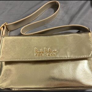Nicole Miller Gold Shoulder Bag